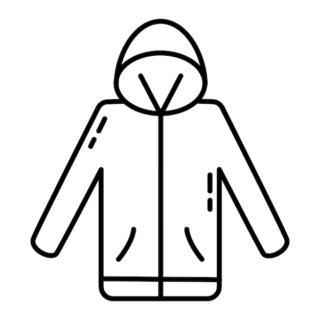 El icono del abrigo de invierno aislado sobre un fondo blanco Ilustración vectorial xA