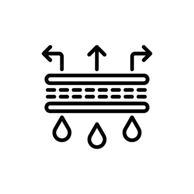 Icono de absorción de la humedad