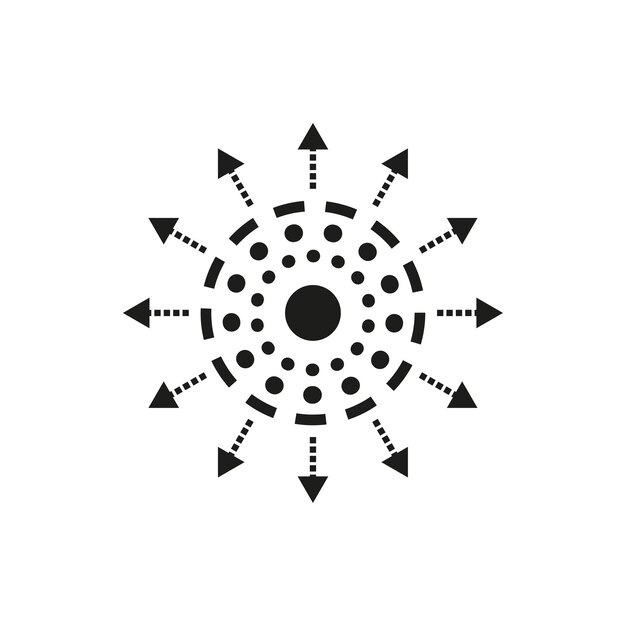 Icono de absorción Icono de expansión Símbolo de dirección de flecha Ilustración vectorial EPS 10 Imagen de archivo