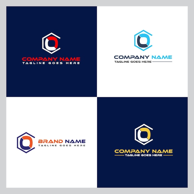 Icono abstracto alfabeto o carta diseño de logotipo conjunto ícono de identidad de la empresa plantilla de marca comercial