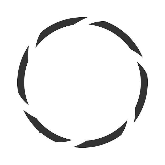 Icono abstracto circular con diseño dinámico Ilustración vectorial en blanco y negro perfecta para logotipos de tecnología y diseño moderno