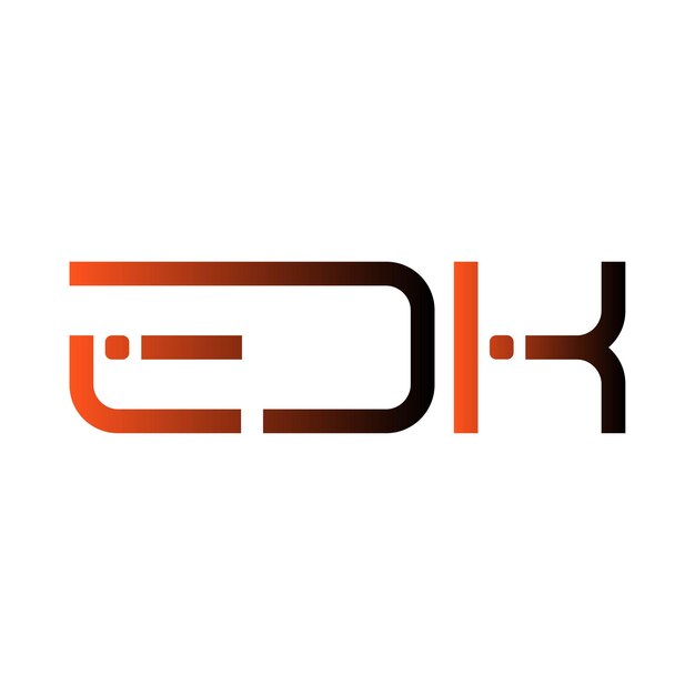 El icono abstracto creativo de EDK es un diseño de logotipo de letra inicial de monograma minimalista moderno.