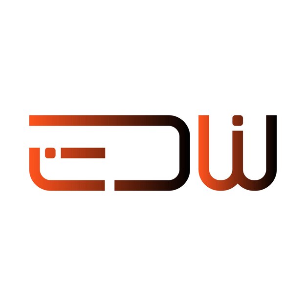 El icono abstracto creativo de EDW es un diseño de logotipo de letra inicial de monograma minimalista moderno.