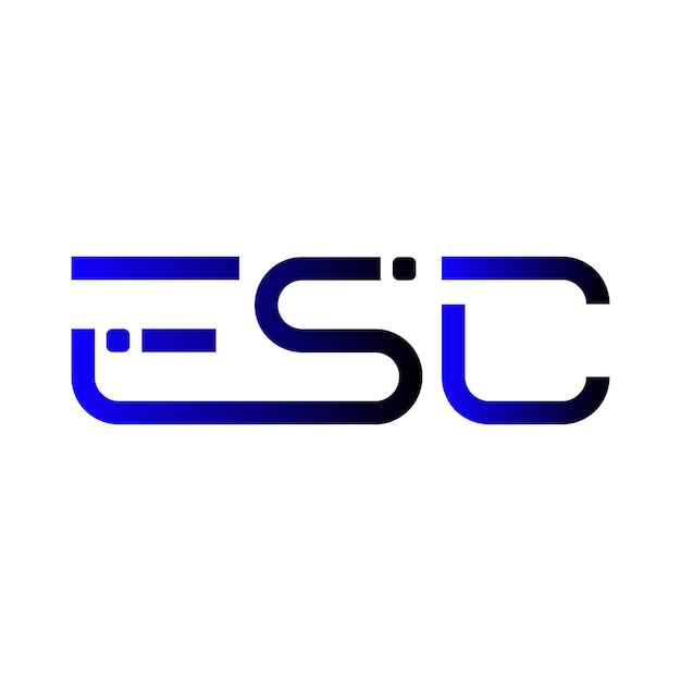 El icono abstracto creativo de ESC es un diseño de logotipo de letra inicial de monograma minimalista moderno.
