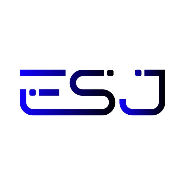 El icono abstracto creativo de ESJ es un diseño de logotipo de letra inicial de monograma minimalista moderno.