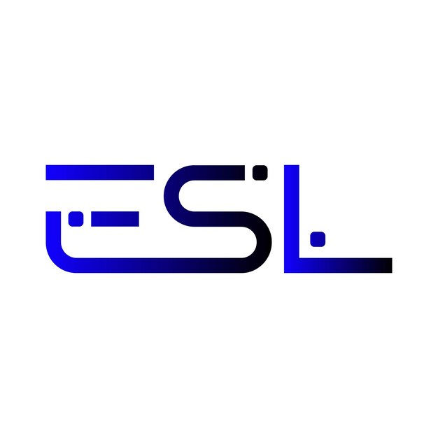 El icono abstracto creativo de ESL es un diseño de logotipo de letra inicial de monograma minimalista moderno.