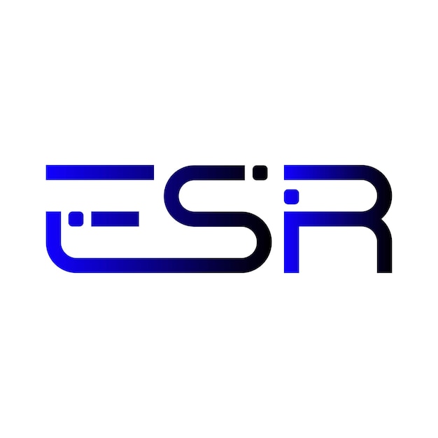 El icono abstracto creativo de ESR es un diseño de logotipo de letra inicial de monograma minimalista moderno.