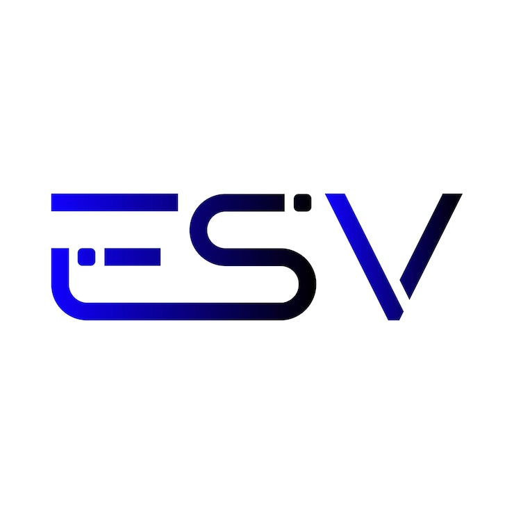 Vector el icono abstracto creativo de esv es un diseño de logotipo de letra inicial de monograma minimalista moderno.