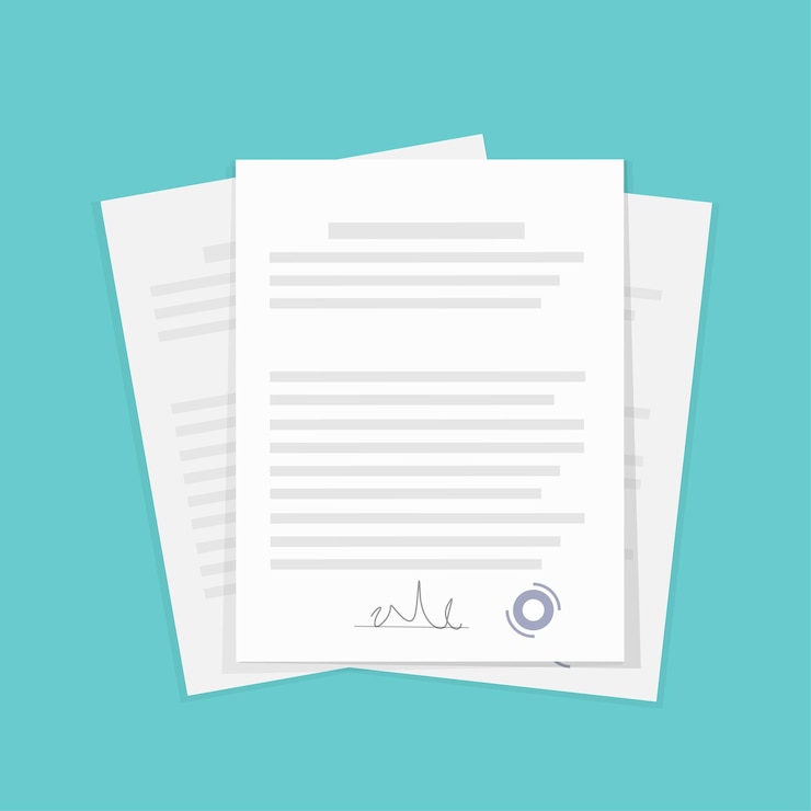 Vector icono abstracto con documentos sobre fondo verde para el diseño de informes ilustración plana vectorial