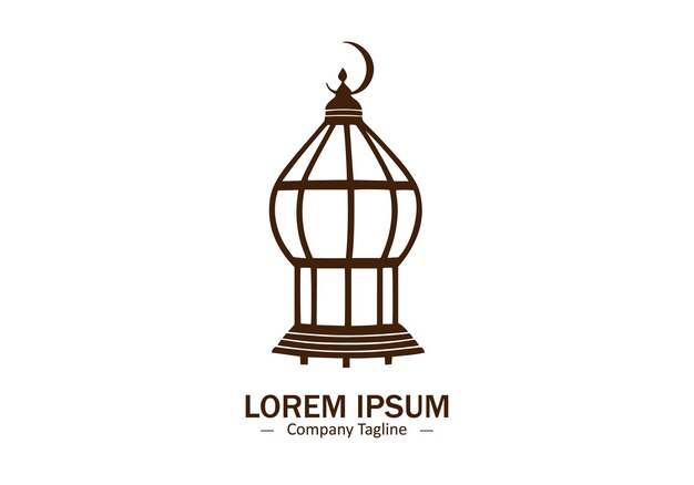 icono abstracto y minimalista del logotipo de la linterna árabe islámica