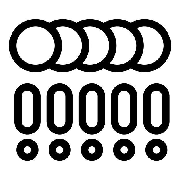 Icono abstracto que muestra diferentes formas geométricas que se superponen