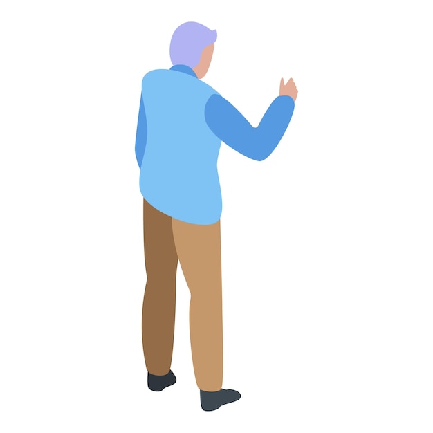 Icono de abuelo hablando Isométrico de abuelo hablando icono de vector para diseño web aislado sobre fondo blanco