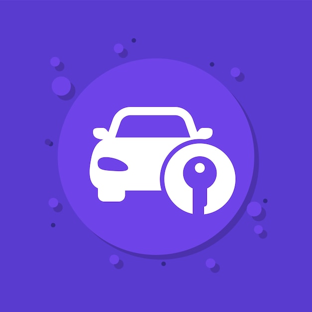 icono de acceso al coche con una llave, vector