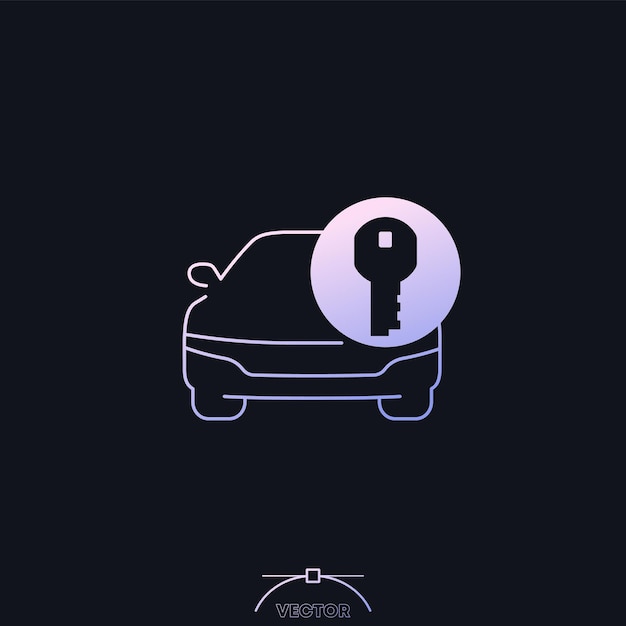 icono de acceso al coche con un vector clave