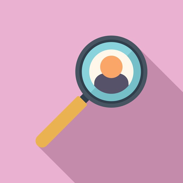 Icono de acceso de búsqueda vector plano Sistema de plataforma Cliente personalizado