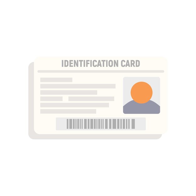 Icono de acceso a tarjeta de identificación vector plano identidad de nombre pase de oficina aislado