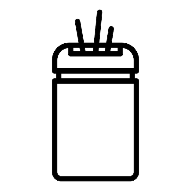 Icono de accesorio de caja de palillo de dientes Icono de vector de accesorio de caja de palillo de dientes de esquema para diseño web aislado sobre fondo blanco