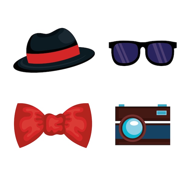 Vector icono de accesorios estilo hipster