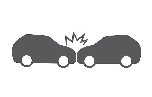 Vector icono de accidente de coche aislado sobre fondo blanco ilustración vectorial