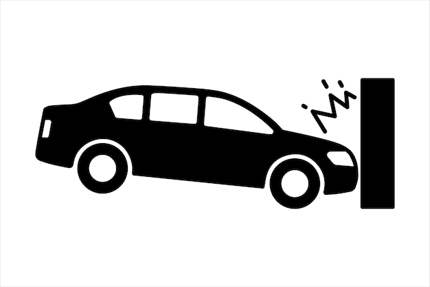 Icono de accidente de coche. ilustración vectorial