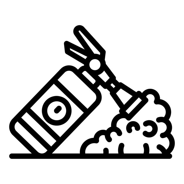 Icono de acción del extintor de incendios Icono de vector de acción del extintor de incendios de contorno para diseño web aislado sobre fondo blanco