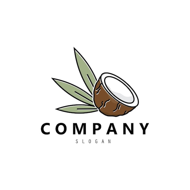 Icono de aceite de coco Diseño vectorial del logotipo