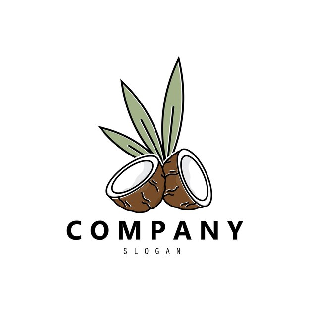 Icono de aceite de coco Diseño vectorial del logotipo