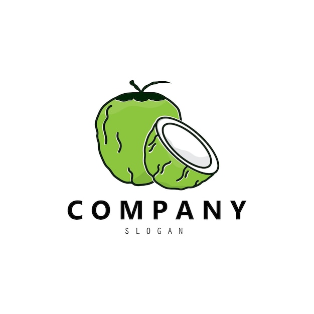 Icono de aceite de coco Diseño vectorial del logotipo