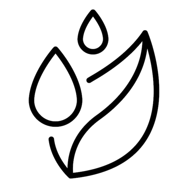 Icono de aceite esencial de gota de hoja Icono de vector de aceite esencial de gota de hoja de contorno para diseño web aislado sobre fondo blanco