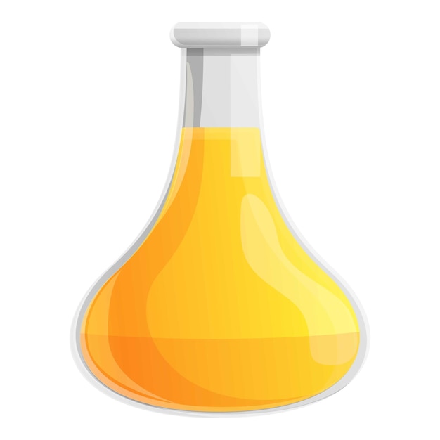 Icono de aceite de matraz de biovidrio de canola Caricatura de icono de vector de aceite de matraz de biovidrio de canola para diseño web aislado sobre fondo blanco