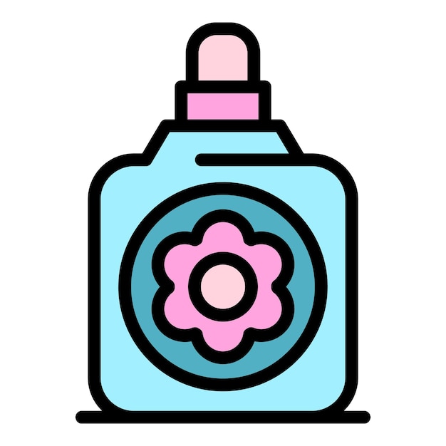 El icono de los aceites esenciales de la botella El contorno del icono vectorial de los aceitos esenciales de la bottle El color del icono es plano y aislado