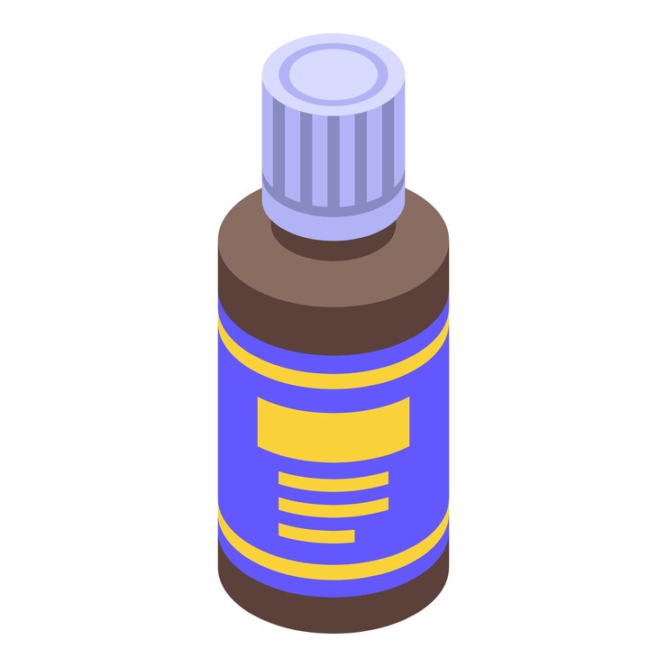 Vector icono de aceites esenciales de vidrio isométrico de icono de vector de aceites esenciales de vidrio para diseño web aislado sobre fondo blanco