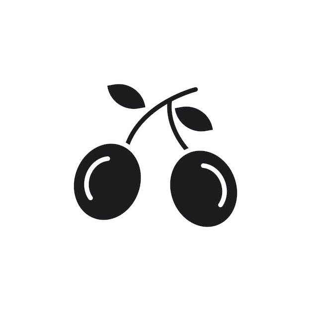 Icono de aceitunas aislado en fondo blanco