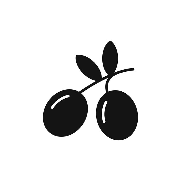 Icono de aceitunas aislado en fondo blanco