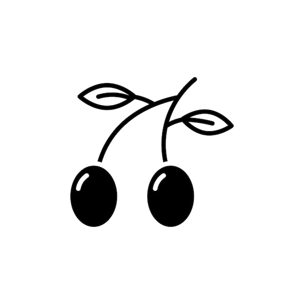 Icono de aceitunas aislado en fondo blanco