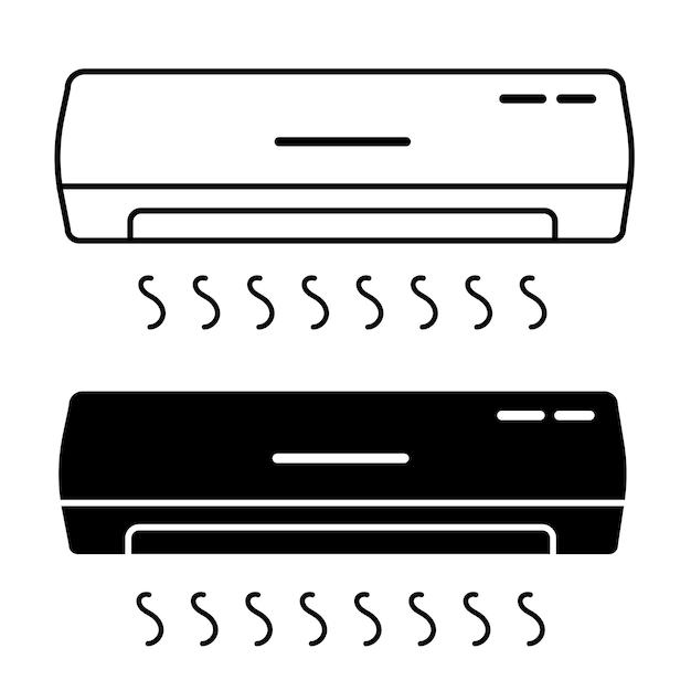 icono de acondicionador de aire en fondo blanco icono vectorial de ventilador de aire acondicionado