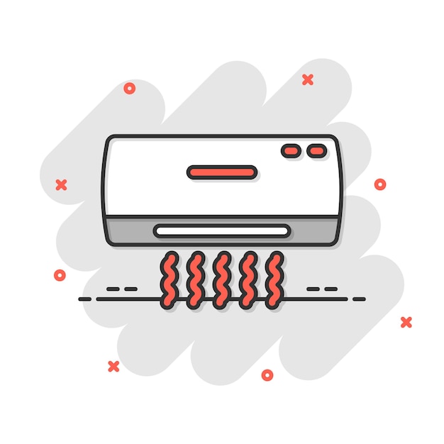 Icono de acondicionador en estilo plano Ilustración de vector de refrigerador sobre fondo blanco aislado Concepto de negocio de clima frío