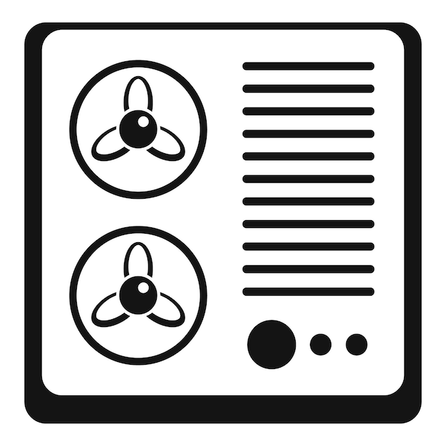 Icono de acondicionador de ventilador doble Ilustración simple del icono vectorial de acondicionado de ventilador dobre para el diseño web aislado en fondo blanco