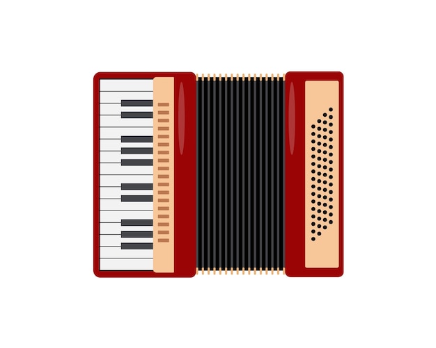 Vector icono de acordeón de teclado botón instrumento musical clásico