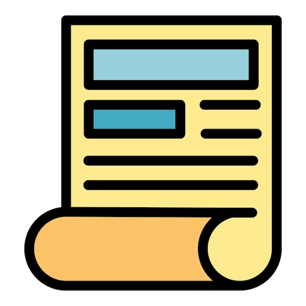 Icono de actualización de documentos Contorno del documento Icono vectorial de actualización del documento Color plano aislado