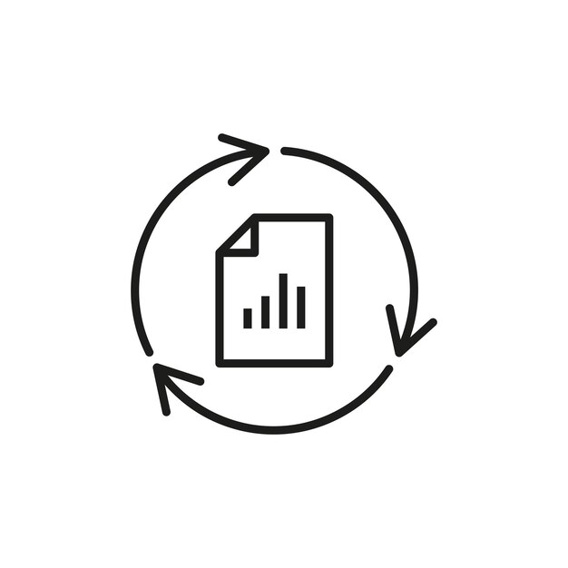 Icono de actualización ilustración vectorial Icono de diagrama sobre fondo aislado Concepto de signo de informe