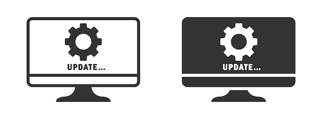 Icono de actualización de la PC Ilustración vectorial