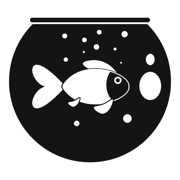 Icono de acuario redondo de peces Ilustración simple de icono de vector de acuario redondo de peces para diseño web aislado sobre fondo blanco