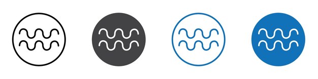 Icono de Acuario Signo del logotipo en contorno de línea delgada