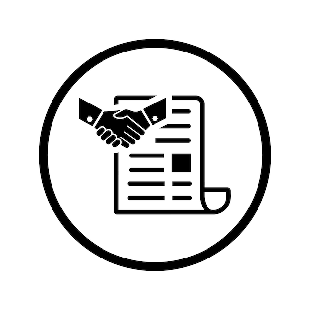 Icono de acuerdo, contrato y acuerdo