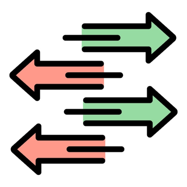 Icono de adaptación del desarrollo Contorno de desarrollo Icono del vector de adaptación Color plano aislado