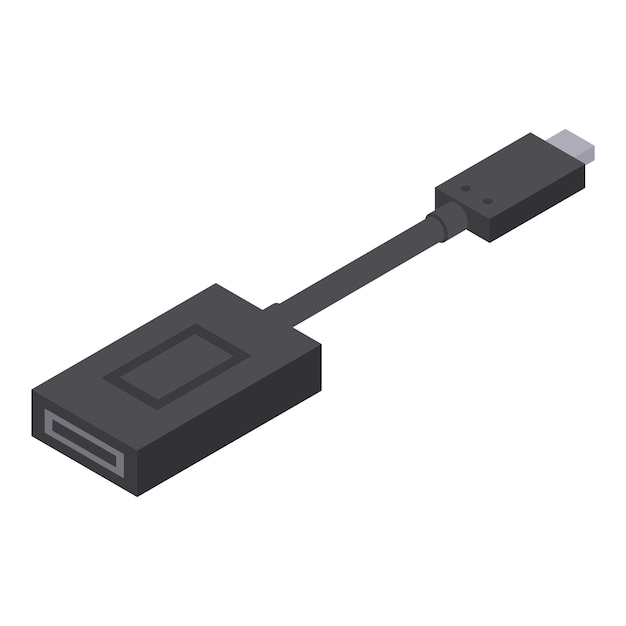 Icono de adaptador usb hdmi Isométrico del icono de vector de adaptador usb hdmi para diseño web aislado sobre fondo blanco