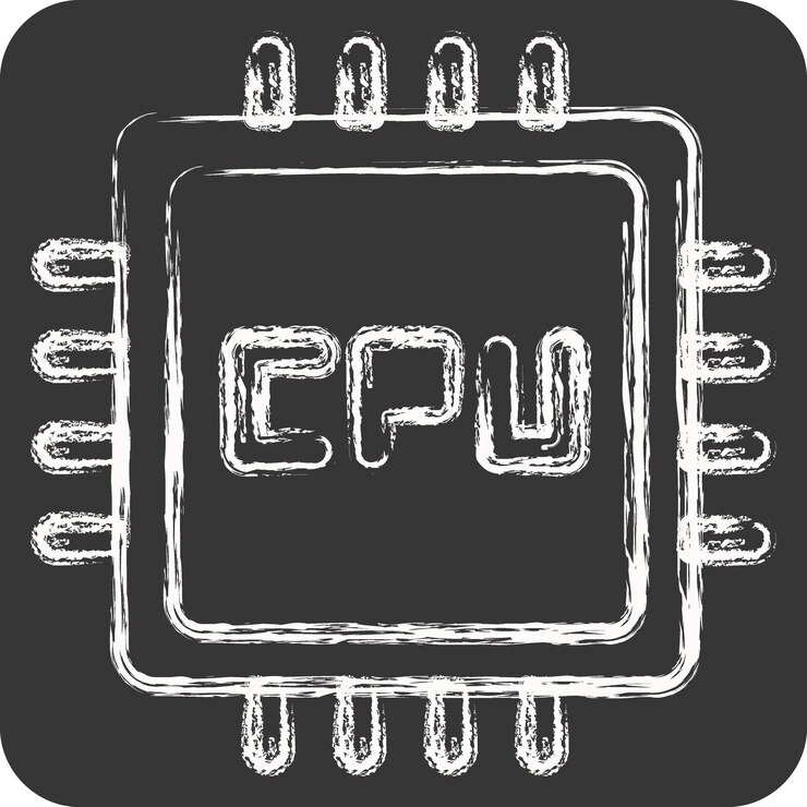 Vector icono adecuado para cpu componentes de computadora símbolo tiza estilo diseño simple plantilla de diseño editable vector