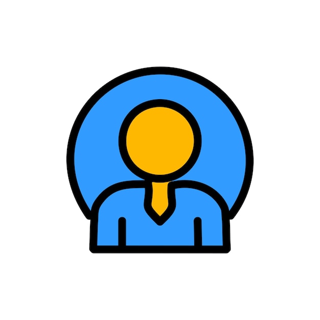 Icono de administración en colores azul y naranja Ilustración vectorial