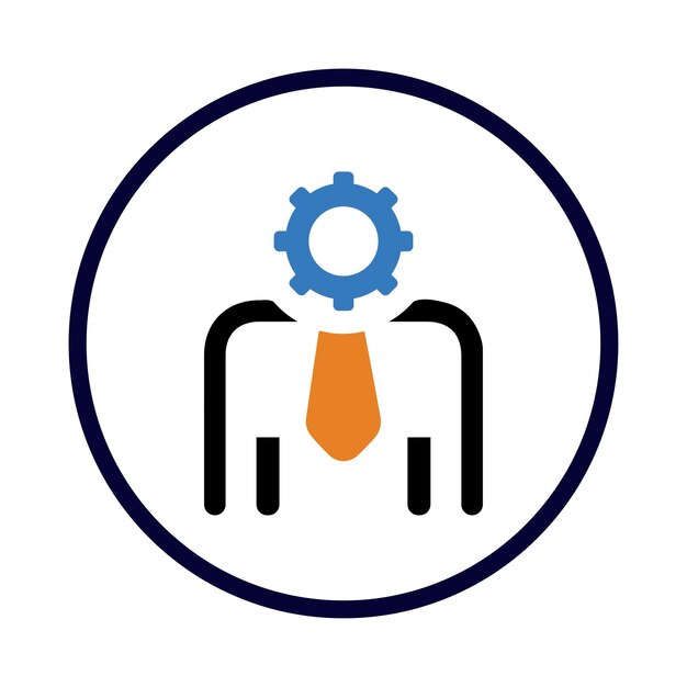 icono de administración del hombre de la rueda de engranajes